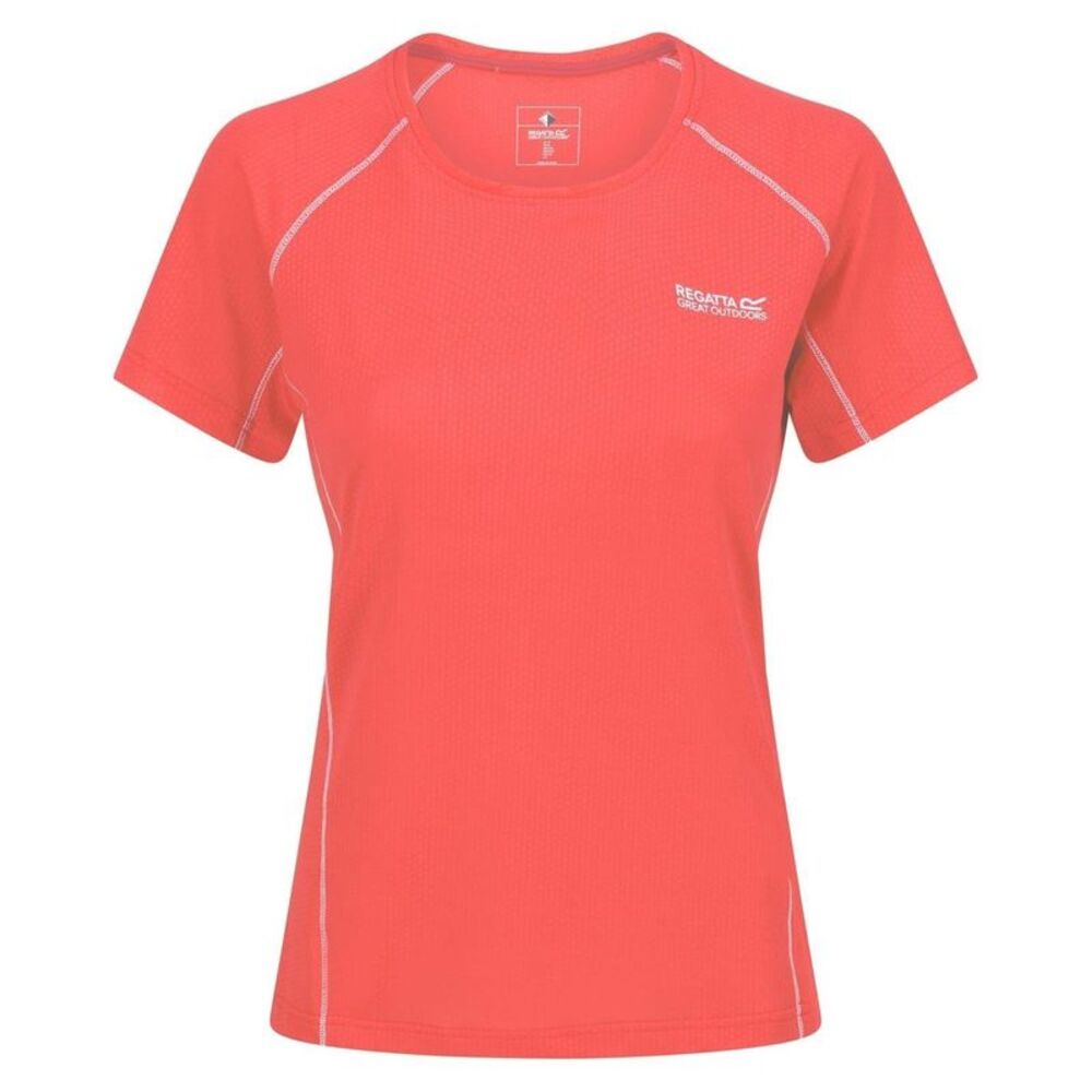 Regatta Womens/Ladies Devote II Contrast Detail T-Shirt / Neon Peach